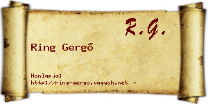 Ring Gergő névjegykártya